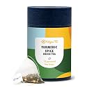 Udyan Tea Turmeric Spice Green Tea (12 Pyramid Tea Bags) | Ayurvedic Blend with Turmeric, Tulsi &amp; Ginger | Bold &amp; Spicy Flavor