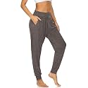 UEU Women's Cozy Yoga Joggers Pants Loose Workout Sweatpants Comfy Lounge Pants with Pockets