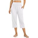 UEU Women's Yoga Capri Pants Loose Soft Drawstring Workout Sweatpants
