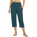 UEU Women's Yoga Capri Pants Loose Soft Drawstring Workout Sweatpants