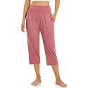 UEU Women's Yoga Capri Pants Loose Soft Drawstring Workout Sweatpants