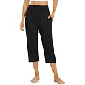 UEU Women's Yoga Capri Pants Loose Soft Drawstring Workout Sweatpants
