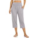 UEU Women's Yoga Capri Pants Loose Soft Drawstring Workout Sweatpants