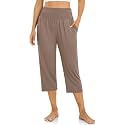 UEU Women's Yoga Capri Pants Loose Soft Drawstring Workout Sweatpants