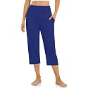 UEU Women's Yoga Capri Pants Loose Soft Drawstring Workout Sweatpants