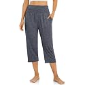 UEU Women's Yoga Capri Pants Loose Soft Drawstring Workout Sweatpants