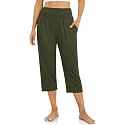 UEU Women's Yoga Capri Pants Loose Soft Drawstring Workout Sweatpants