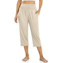 UEU Women's Yoga Capri Pants Loose Soft Drawstring Workout Sweatpants