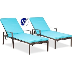 uf outdoor poolside lounger with adjustable backrest sun chaise recliner for terrace garden poolside for relaxation durable and stylish neavy blue amp brown