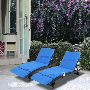 uf outdoor poolside lounger with adjustable backrest sun chaise recliner for terrace garden poolside for relaxation durable and stylish sky blue amp black
