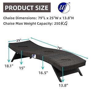 uf outdoor poolside lounger with adjustable backrest sun chaise recliner for terrace garden poolside for relaxation durable and stylish blue amp black