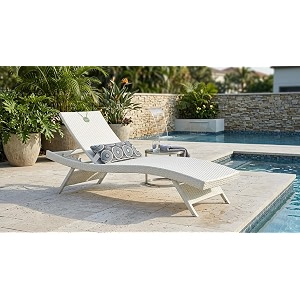 uf outdoor poolside lounger with adjustable backrest sun chaise recliner for terrace garden poolside for relaxation durable and stylish white single