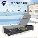 UF Outdoor Poolside Lounger with Adjustable Backrest Sun Chaise Recliner for Terrace Garden Poolside for Relaxation Durable and Stylish (Grey &amp; Black)