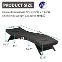 UF Outdoor Poolside Lounger with Adjustable Backrest Sun Chaise Recliner for Terrace Garden Poolside for Relaxation Durable and Stylish (Blue &amp; Black)