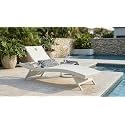 UF Outdoor Poolside Lounger with Adjustable Backrest Sun Chaise Recliner for Terrace Garden Poolside for Relaxation Durable and Stylish (White Single)