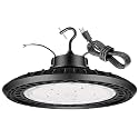 UFO LED High Bay Light 100W 5000K 0-10V Dimmable 15000LM 5' Cable with US Plug Ring Hook Safe Rope High Bay Led Shop Lights for Warehouse Shop Barn Factory Workshop
