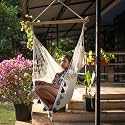 UGAOO Cotton Rope Soft Swing Chair with Pillows for Adults &amp; Kids | Sturdy Hanging Hammock for Balcony, Outdoor, Home, Patio, Garden, Indoor (100 Kg Capacity, White)