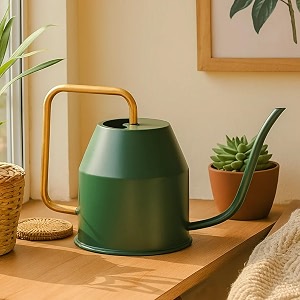 ugaoo metal watering can green 900 ml with long spout for indoor and outdoor gardening