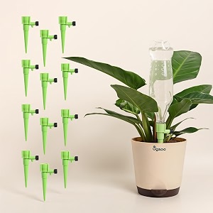 ugaoo self watering spikes  pack of 12  leakproof one-piece design  auto irrigation system for indoor amp outdoor plants