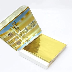 ugls italian gold leaf sheets 500 sheets 14x14cm warq - gold foil paper for gilding resin art decoration crafting maysur paintings arts crafts nail deco furniture diy 5x5inches