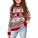 Ugly Christmas Sweater for Girls Funny Xmas Knit Pullover Shirts Kids Child Holiday Jumper Tops Outfit 2-14 Years