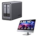 UGREEN NAS DXP2800 2-Bay Bundle 16 Inch 2.5K Portable Monitor with Magnetic Stand for Work & Gaming
