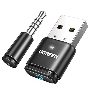ugreen usb audio transmitter bluetooth 53 adapter for connecting bluetooth headphones to ps5 ps4 switch pc wireless audio adapter with aptx ad included mini mic plug amp play