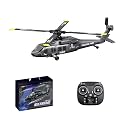 UH-60 RC Helicopter, 2.4G 5CH Flybarless Scale RC Helicopter Model with Barometric Altitude Hold, Optical Flow Positioning & One-Key Inverted Flight (RTF/Grey)