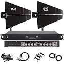 UHF Antenna Power Distribution System, Active Directional Antennas Wireless Microphone System, Signal Boost 1000m, 8 Input/Output Ports, Wall Mountable, for Live Shows, Party(8Input)