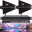 UHF Antenna Power Distribution System, Active Directional Antennas Wireless Microphone Systems, 450-950 Mhz, with 2 Antenna Paddles for Stage Performance,Wedding, Live Shows(16Input)