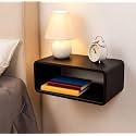 UHUD CRAFTS Wooden Floating Nightstand with 2-Tier