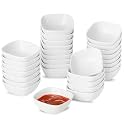 UIBFCWN 2oz Ceramic Dip Bowls Set, 30 PCS Soy Sauce Dish, Dipping Sauce Bowls/Dishes, Mini Square Serving Bowl for Side Dish, BBQ, Ketchup, Charcuterie Condiment