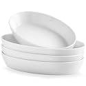UIBFCWN Au Gratin Baking Dishes for Oven Safe, Set of 4, 7.5''x4.5'' Mini Casserole Dish, Ceramic Oval Baking Dish for Single Serving, Cauliflower Baking Dish, Banana Split Bowls, 11.5oz
