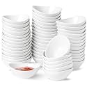 UIBFCWN Ceramic Dipping Bowls, 1.7 Oz Ceramic Soy Sauce Dishes, Porcelain Dipping Sauce Cup Pinch Bowls, Mini Bowl for Side Dishes ketchup Condiment Server Charcuterie BBQ and Party, 50 Pack