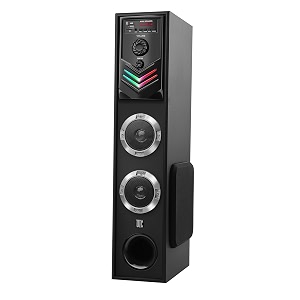 uic dj mini-80w 525 inch single bluetooth party subwoofer floor standing speaker 3 inch dual satellites with extreme bass mic slot aux usb fm amp remote control black uic-twr-5105