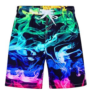 uideazone boys teens swim trunks quick dry waterproof surfing board shorts drawstring elastic waist with mesh lining 5-14t