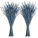 Uieke Dried Lavender Flowers, 16" Preserved Dried Lavender Bundles Blue Flowers Stems Bouquet for Shower Weeding Home Fragrance Vase Crafts Decor, 100g(3.52oz)