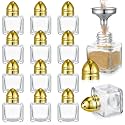 Uiifan 12 Pcs Mini Salt and Pepper Shakers Glass Cube Shape, Gold
