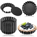 Uiifan 32 Pcs 3 Inch Tart Pans Nonstick, Fluted Round Quiche Molds