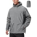 UIQUR Mens Lightweight Packable Waterproof Rain Jacket Windbreaker