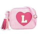 UIXIZQ Personalized Toddler Purse for Girls 2–10, Cute Little Girl Purse & Kids Wallet, Small Initial Shoulder Crossbody Bag, Birthday & Christmas Gift for Daughter(Pink,L)
