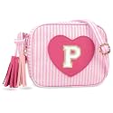 UIXIZQ Personalized Toddler Purse for Girls 2–10, Cute Little Girl Purse & Kids Wallet, Small Initial Shoulder Crossbody Bag, Birthday & Christmas Gift for Daughter(Pink,P)