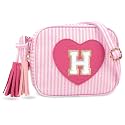 UIXIZQ Personalized Toddler Purse for Girls 2–10, Cute Little Girl Purse & Kids Wallet, Small Initial Shoulder Crossbody Bag, Birthday & Christmas Gift for Daughter(Pink,H)