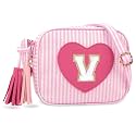 UIXIZQ Personalized Toddler Purse for Girls 2–10, Cute Little Girl Purse &amp; Kids Wallet, Small Initial Shoulder Crossbody Bag, Birthday &amp; Christmas Gift for Daughter(Pink,V)