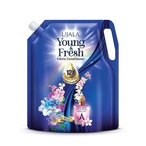 ujala young amp fresh fabric conditioner - 2l pouch  bliss   after wash fabric conditioner with long-lasting fragrance  powered with french perfume  for bucket wash and machine washliquid