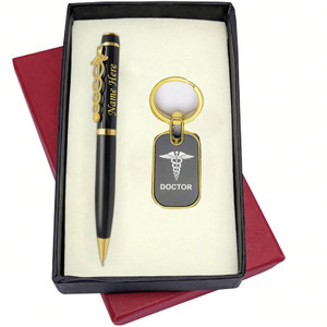 UJJi Doctor Logo Clip Pen in Gold