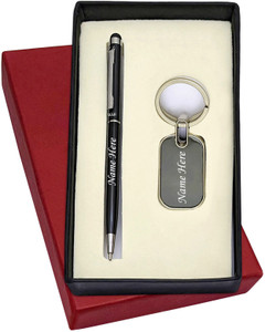 ujji name print combo in pen with stylus for touch keychain and pen gift set