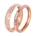 UJOY Cloisonne Bangle Colorful Enamel Filigree Rose Flower Hollowed Crystal Bracelet for Women Gifts 88A09