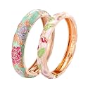 UJOY Cloisonne Bangles Gorgeous National Floral Panda Set Enameled Plated Handcrafted Bracelets Jewelry Gifts 55C43
