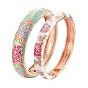 UJOY Cloisonne Bangles Gorgeous National Floral Panda Set Enameled Plated Handcrafted Bracelets Jewelry Gifts 55C43